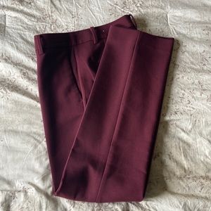 Ann Taylor curvy fit size 0 straight pants for work. Color: plum.